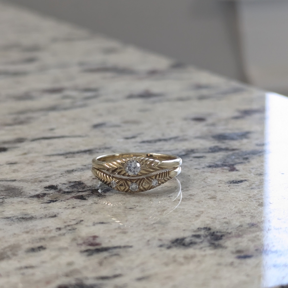 Sustainable Wedding Ring Set Size 5.5